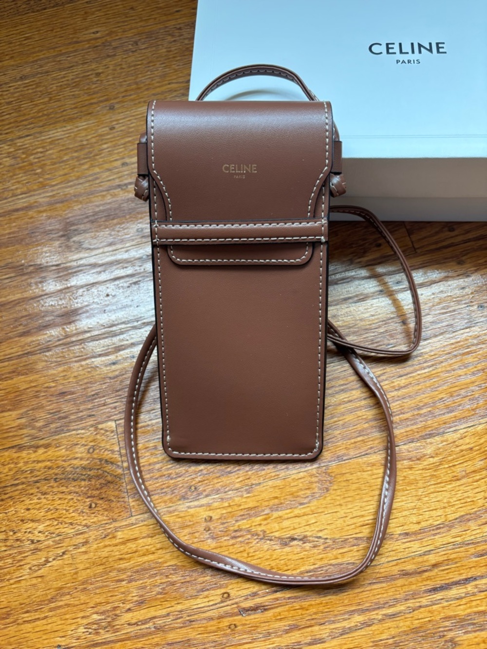 Celine Brown Leather crossbody mini bag. 100% authentic!